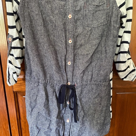 Anthropologie Postmark Striped Chambray Belted Shirt Dress Size Large - Picture 4 of 7